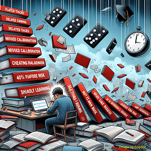 Instead of each task acting as a building block toward a complex project, every delayed task acts like a domino, knocking down subsequent tasks and reducing learning.